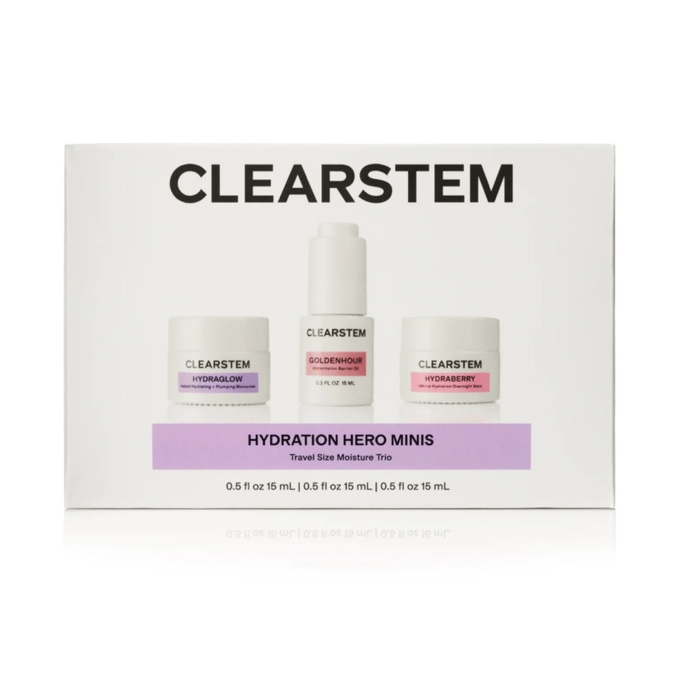 Clearstem hydration heros mini bundle and skin spray all day bundle